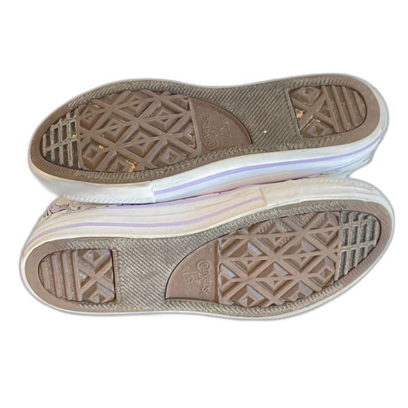 Girl's White Chuck Taylor Converse High Tops with Pastel Colored Unicorns Size 1 - Picture 11 of 14